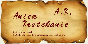 Anica Krstekanić vizit kartica
